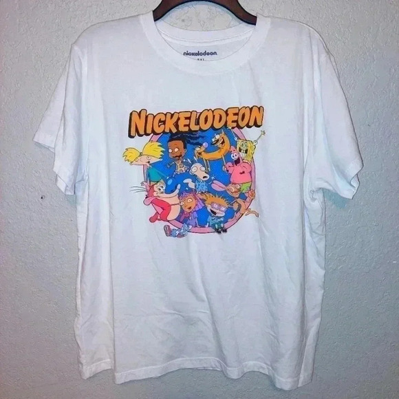 Nickelodeon Other - Nickelodeon Cartoons Rugrats Spongebob Characters Shirt Sz 2XL 2021 Viacom